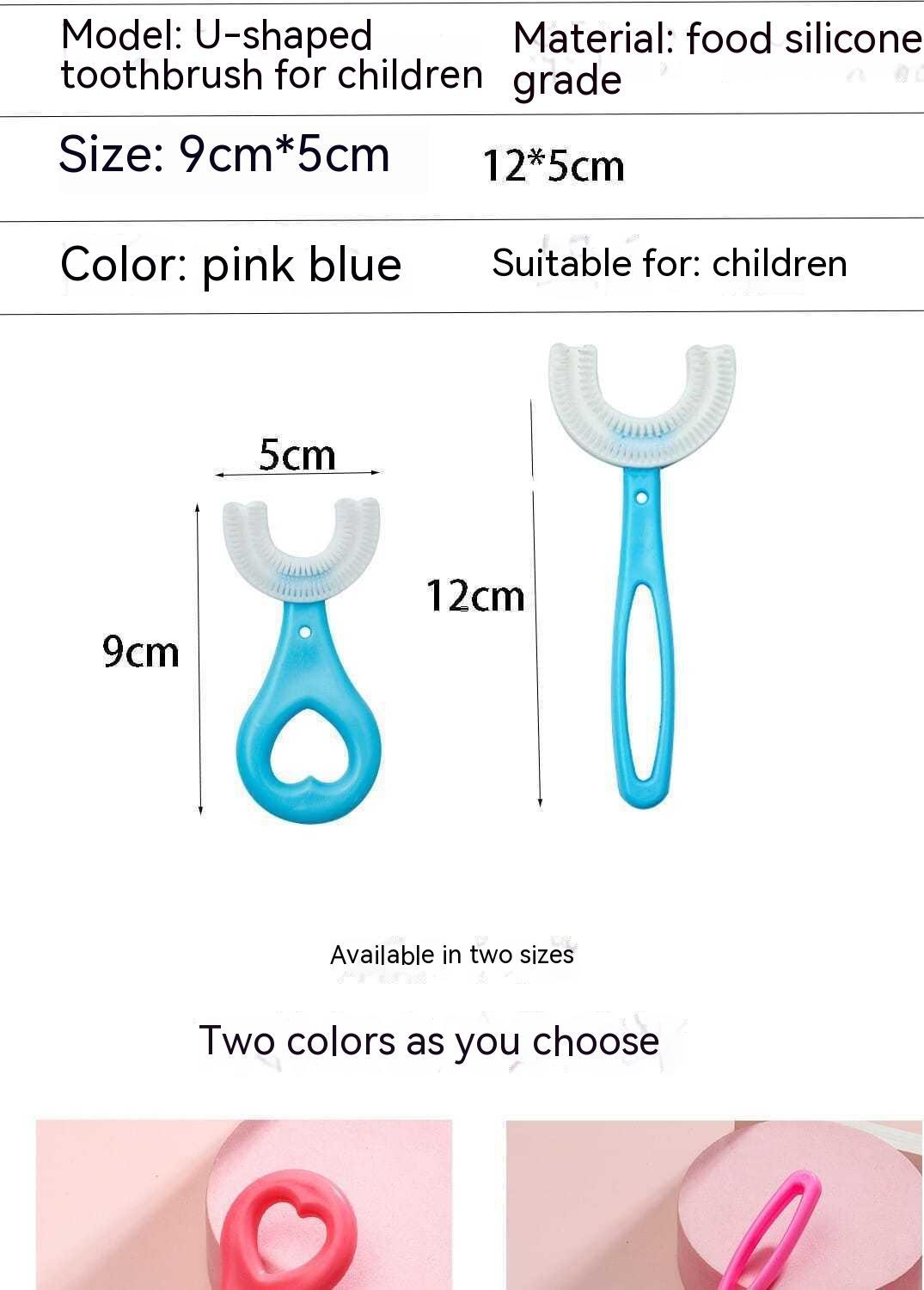 Children's U-shaped Toothbrush Baby Manual Food Grade Soft Silicone In The Mouth Type Teeth Cleaner Oral Teeth Cleaner