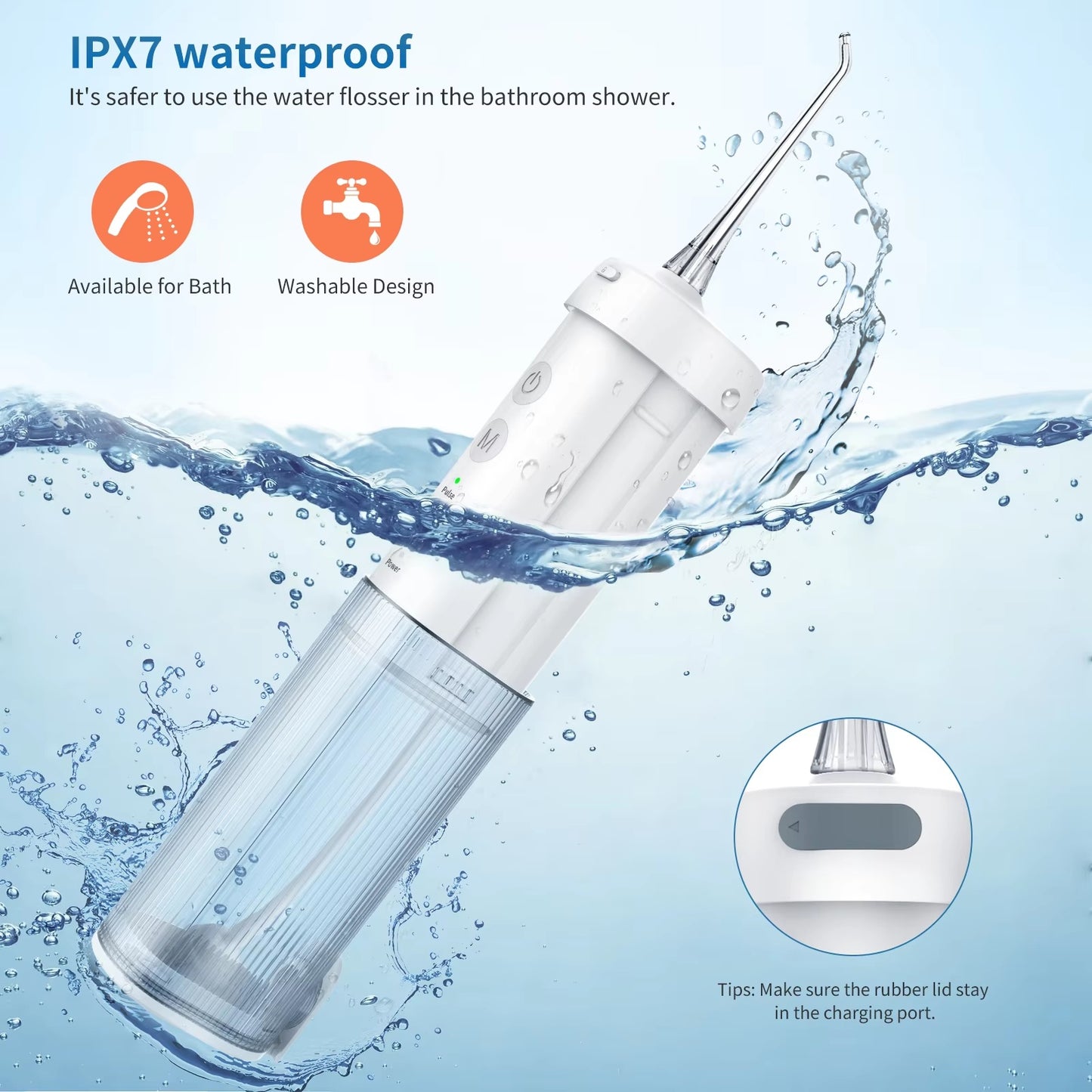 V1, Portable Water Flosser. Disinfects And Cleans Teeth