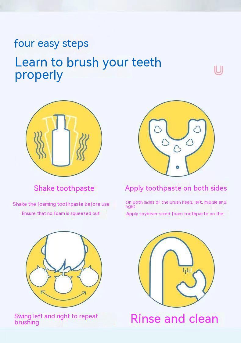 Children's U-shaped Toothbrush Baby Manual Food Grade Soft Silicone In The Mouth Type Teeth Cleaner Oral Teeth Cleaner