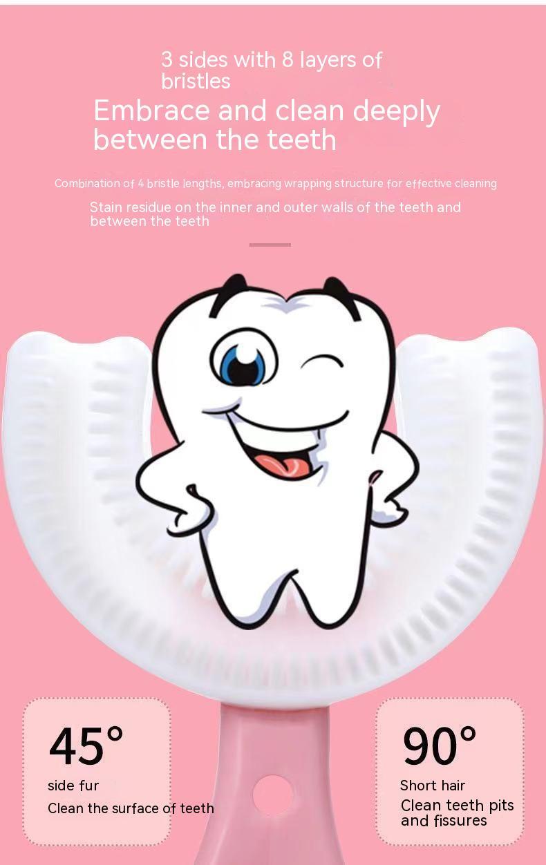 Children's U-shaped Toothbrush Baby Manual Food Grade Soft Silicone In The Mouth Type Teeth Cleaner Oral Teeth Cleaner