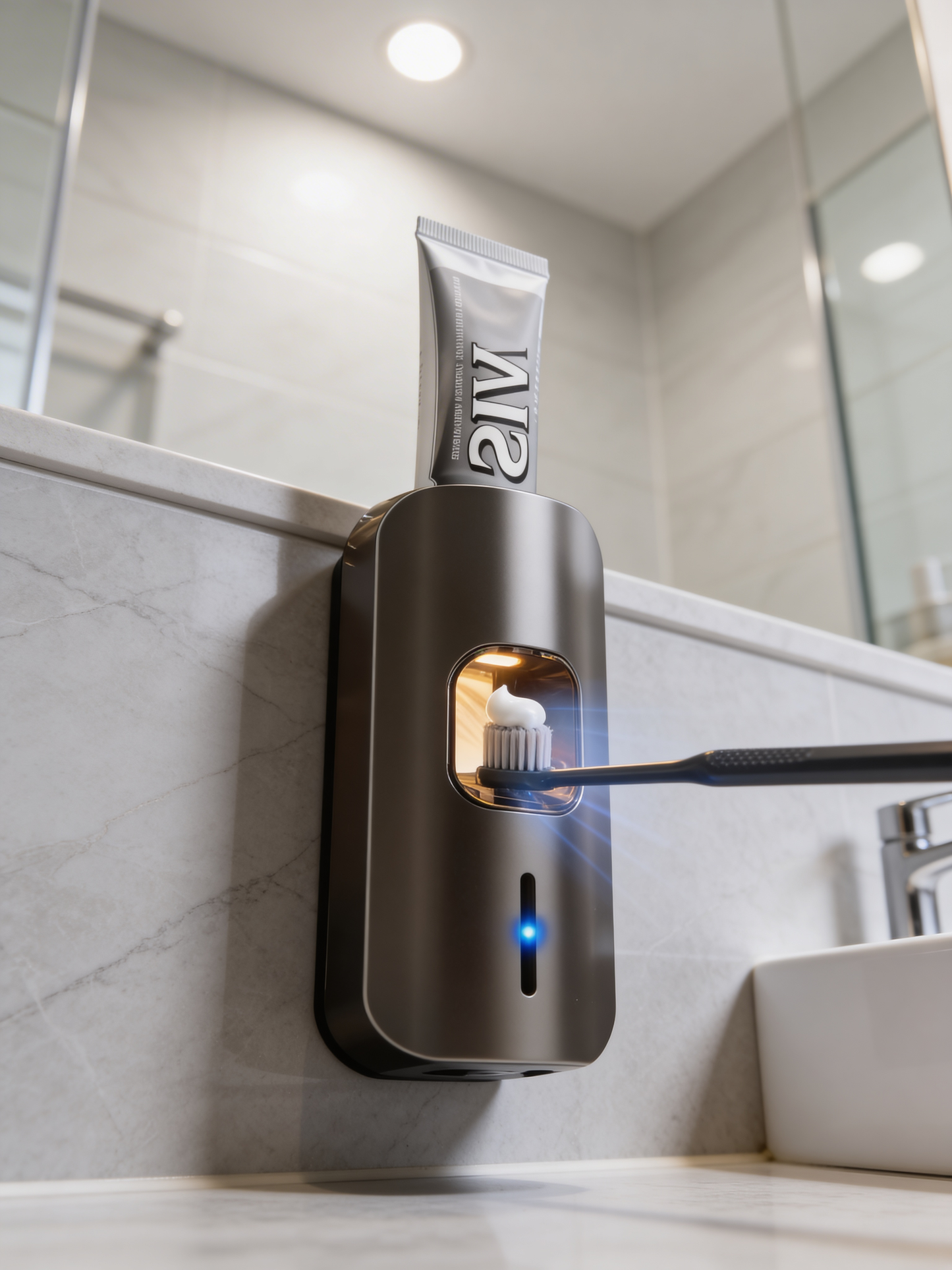La Dentalia Helautomatisk elektrisk tandborsthållare med tandkrämspress