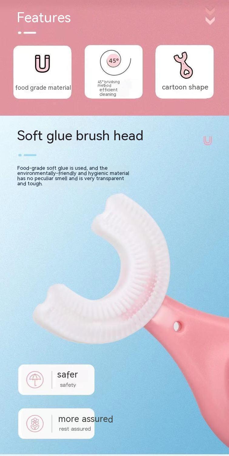 Children's U-shaped Toothbrush Baby Manual Food Grade Soft Silicone In The Mouth Type Teeth Cleaner Oral Teeth Cleaner