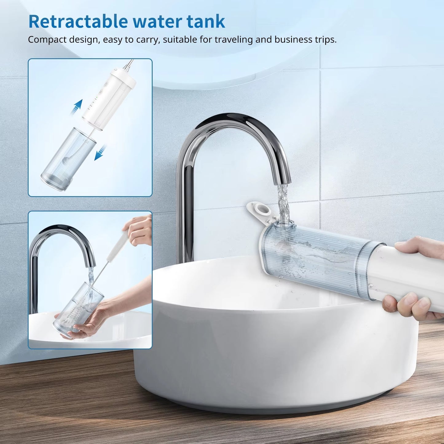 V1, Portable Water Flosser. Disinfects And Cleans Teeth